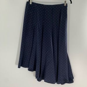 Vince 100% Silk Leaf Asymmetrical MIDI Skirt Women’s Size L